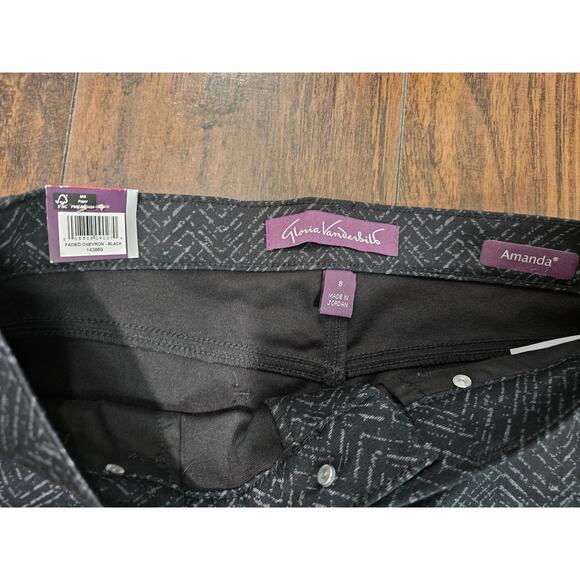 Gloria Vanderbilt Tapered Leg High Rise Pants Size 8 Gray Black New - Picture 2 of 3